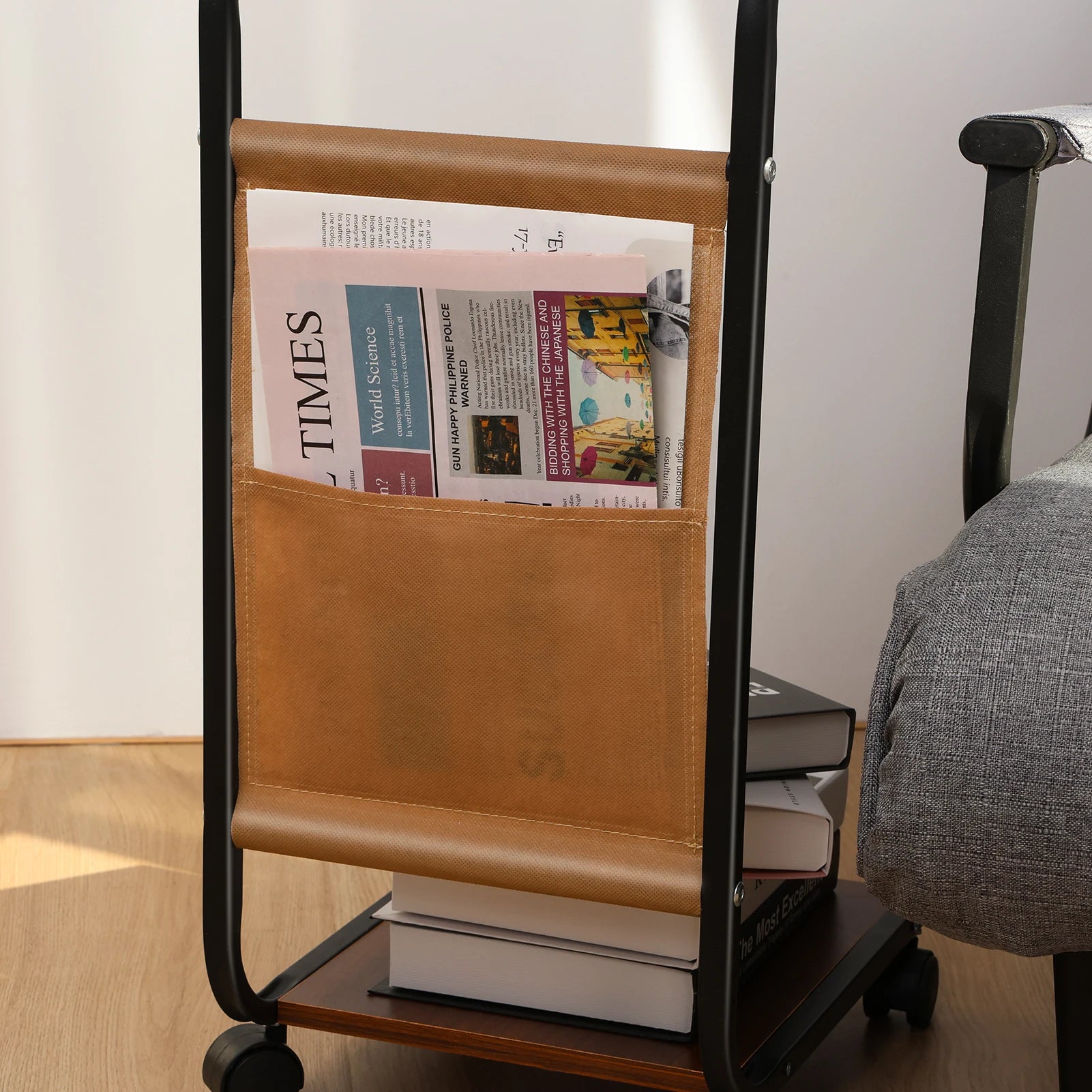 2025 simple coffee table bedside storage rack c-shaped side sofa with 2-tier shelf home living room - united states