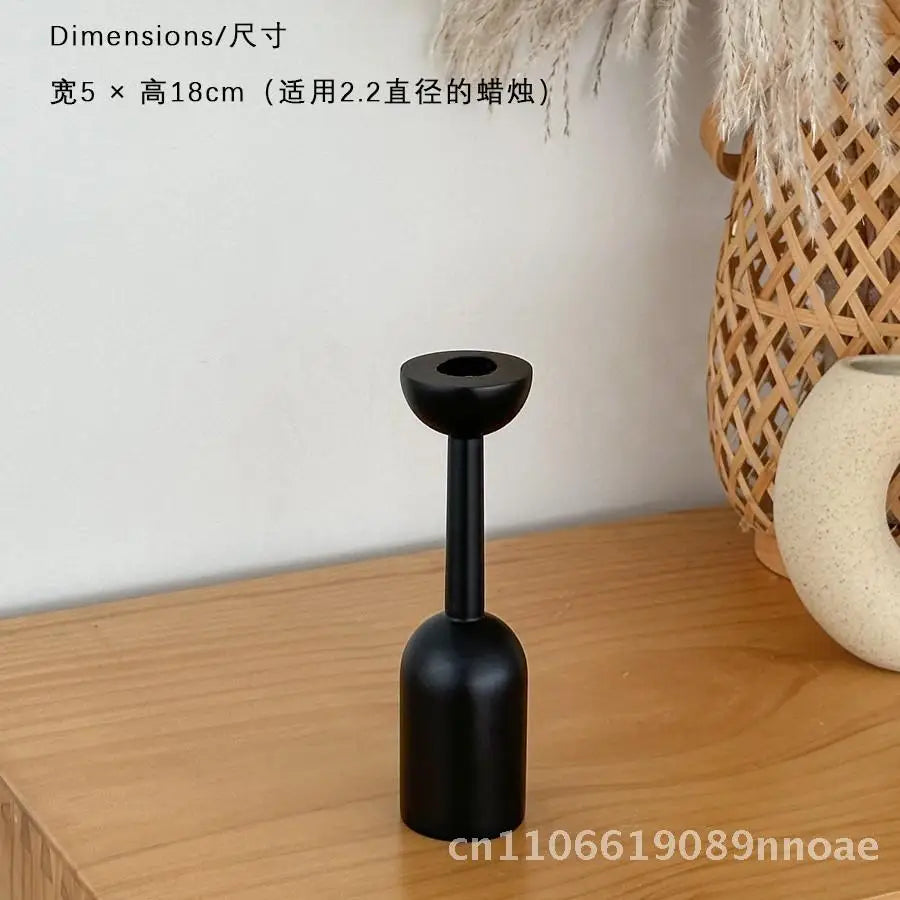 Luxury french style wooden candle holder vintage high-end home living room decoration multi-size options available - e