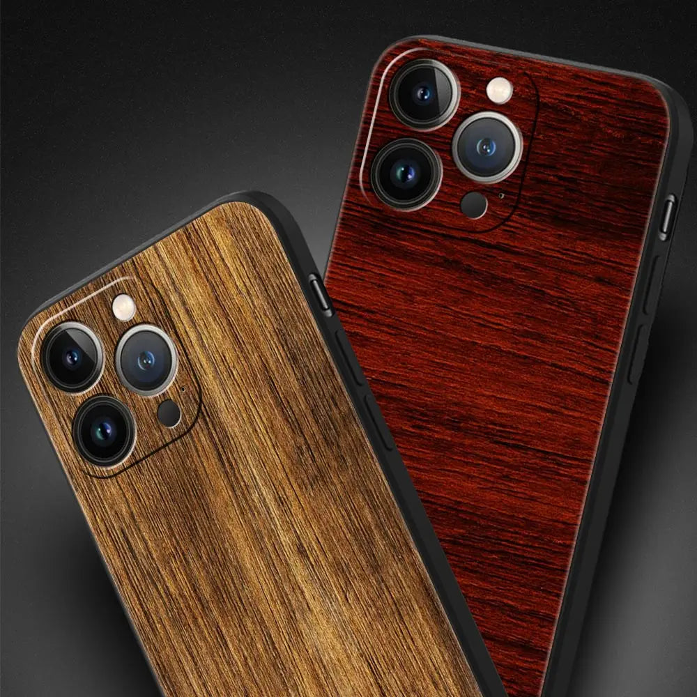 Carved wood phone case for iphone apple 14 13 12 11 pro max mini 7 8 plus xr xs x se 2020 black silicone cover coque