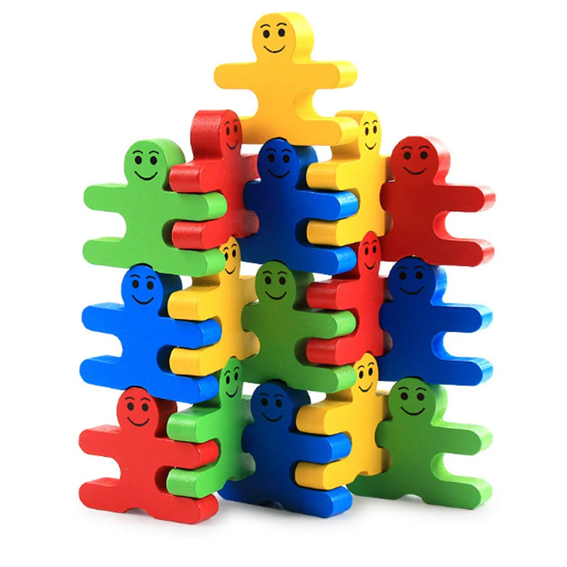 Wooden balance villain blocks montessori toys for toddlers,education stacking fine motor skills-sorting & matching - 1