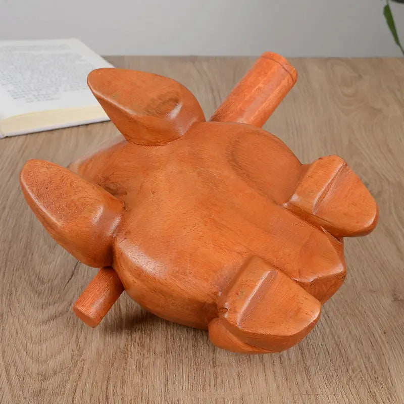 Wooden lucky frog toy attracting wealth ornament kids musical instrument percussion gift animal home art decoration