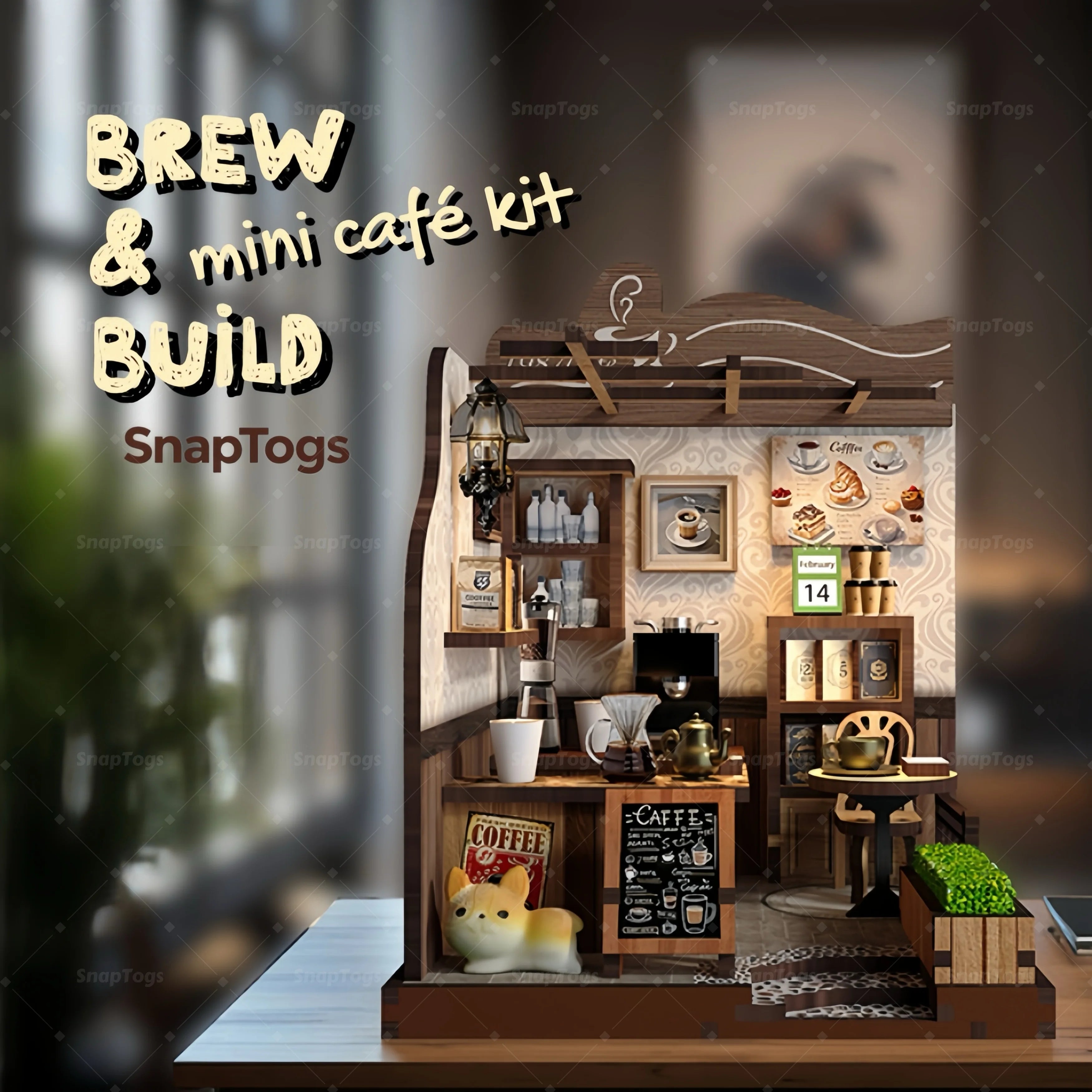 Snaptogs booknook coffee house diy miniature elegant casual design cafe atmosphere ideal for relaxing & networking