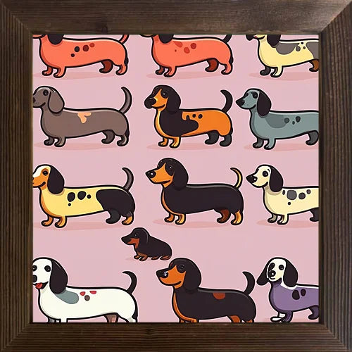 Available home classroom holiday decoration of cartoon animals cool picture case wooden frame oil painting - united