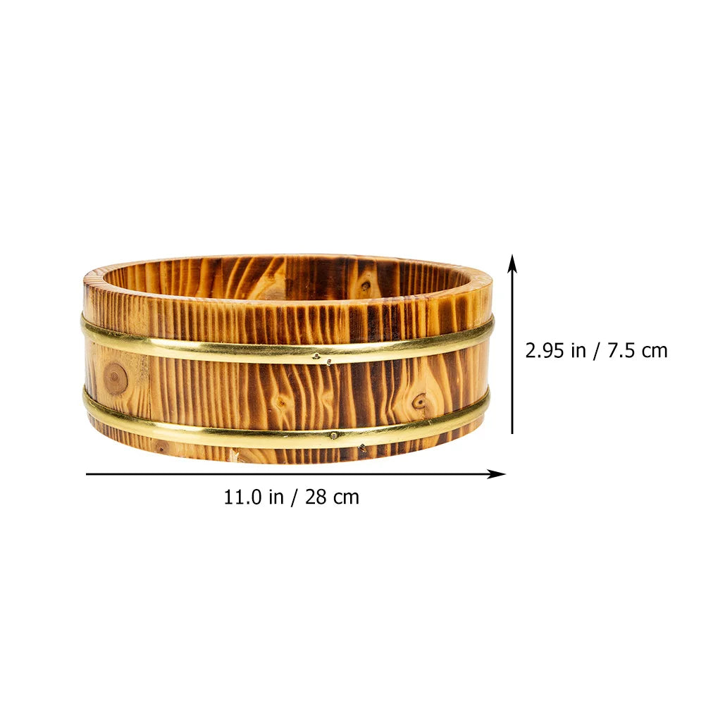 Rice sushi wooden bowl bucket tub oke hangiri mixing wood box japanese steamer barrel serving food container round tray