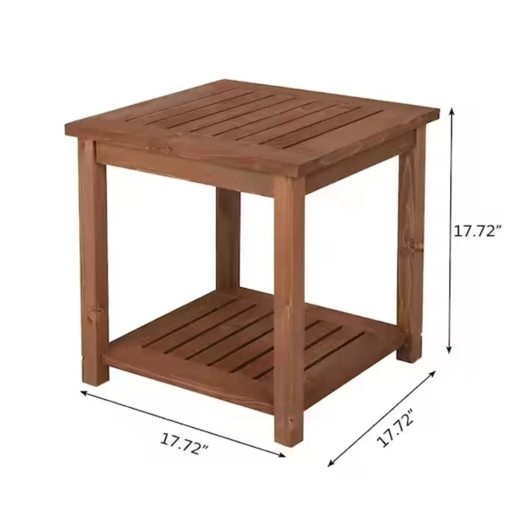 Wood side table elegant and sturdy end bedside night stand for small spaces living room bedroom - brown / united states