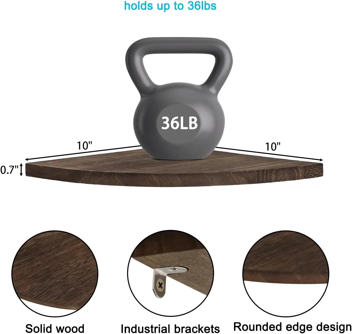 Corner wall shelves wood floating with cable raceway mount storage display for tv accessories monitor sp - united