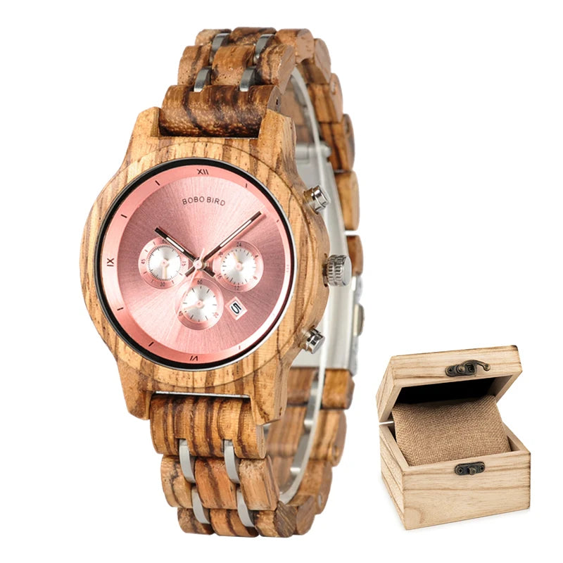 Bobo bird wooden men watch relogio masculino quartz watches timepieces in gift box drop ship - p18-3 women / china