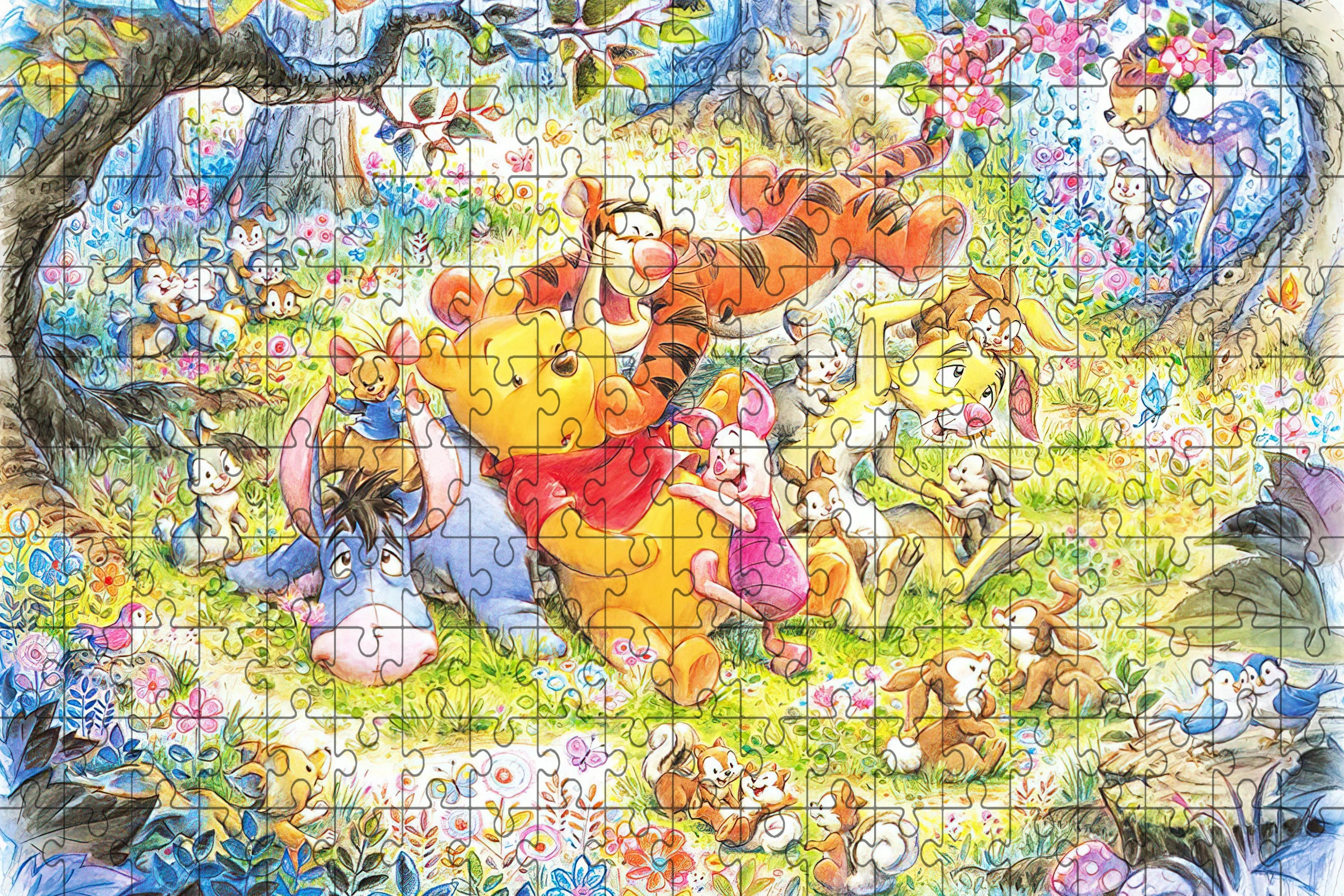 108/200/300/500/1000 pieces disney winnie the pood jigsaw puzzles for adults toys gifts wooden high-quality floor