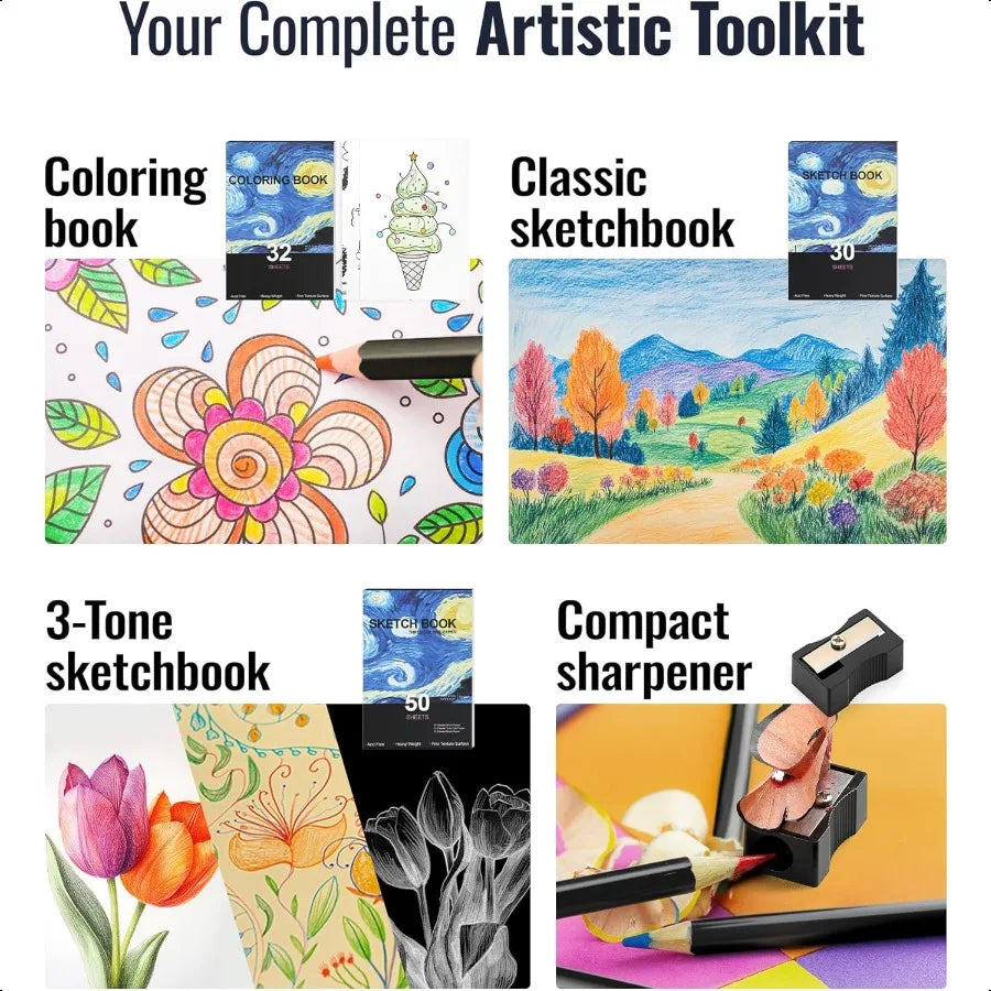 120 pack colored pencils for adult coloring books soft core oil based color with sketch book art plies - united states