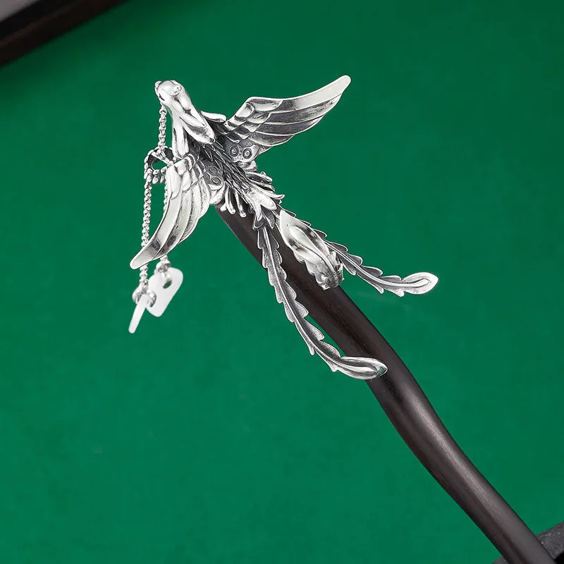 S925 sterling silver hair sticks for women sandalwood phoenix tassel forks hairpin headdress hairwear jewelry wholesale