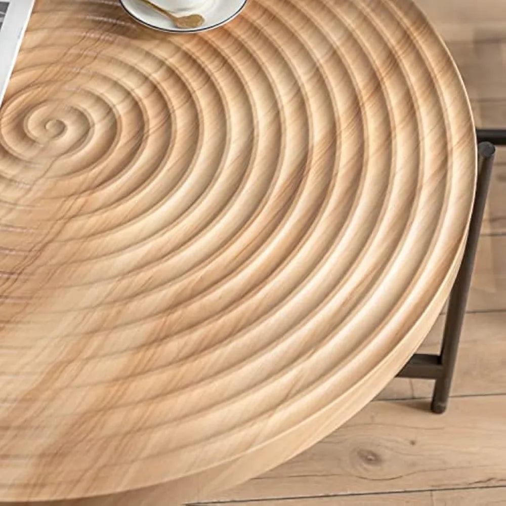 33’’ coffee table retro fashion splicing design side cabinet wood look accent furniture for office dining room - united