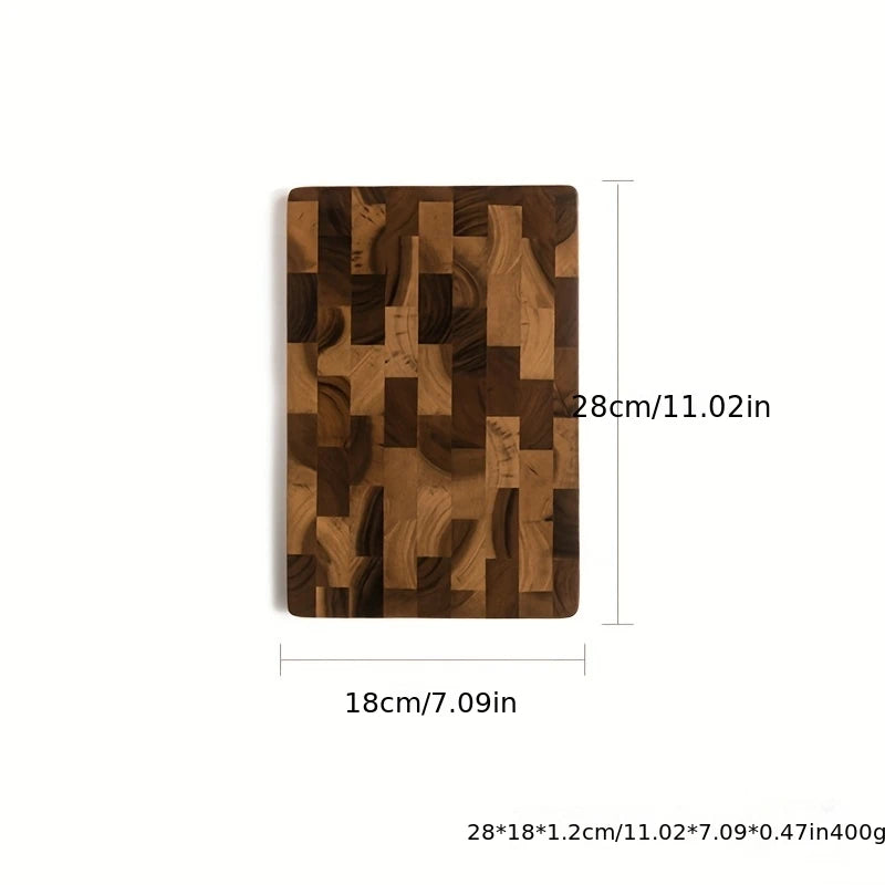 1pc large wood board - heavy-duty grain chopping leaf camellia tree for meat cheese vegetables bread - 28x18cm