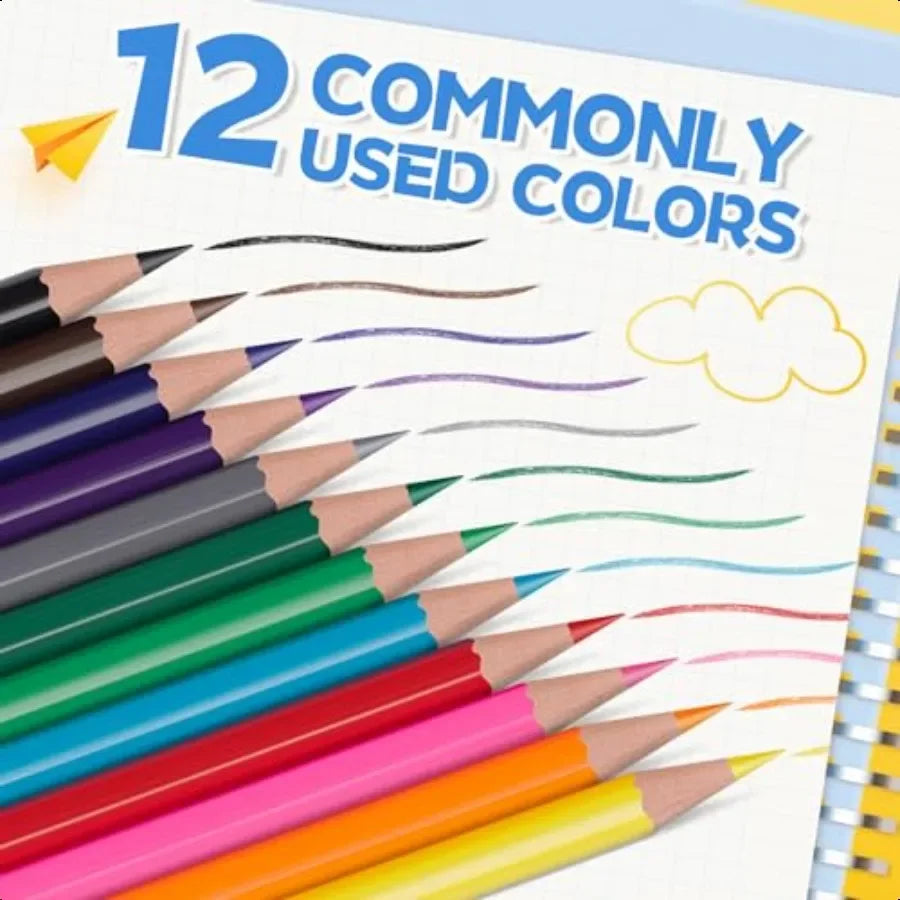 240 count colored pencils bulk for classrrom color in 12 vibrant colors presharpened coloring set plus 24 s - united
