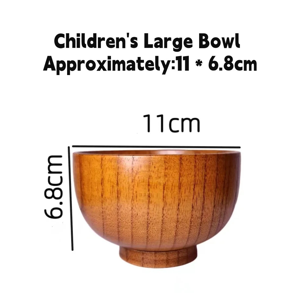 Japanese style natural wooden bowl tableware for fruit salad noodle rice soup bowls kitchen utensil dishes handmade