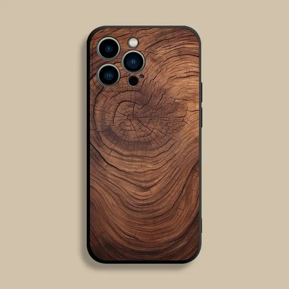 Natural wood phone case for iphone 17,16,15,14,13,12,pro,max,plus,e,se4,air,mini black soft cover - z7 / iphone13pro