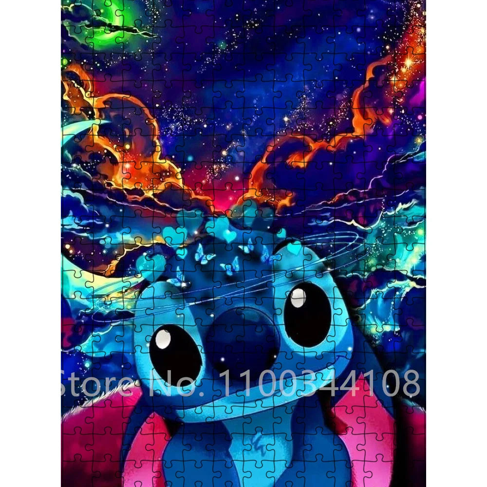 300/500/1000 pieces puzzle disney stitch cartoon jigsaw for adults kids educational toys diy gift decompressing game