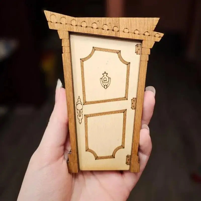 Wooden miniature fairy elfs door diy painting vintage decor dollhouse garden craft accessories doll house micros
