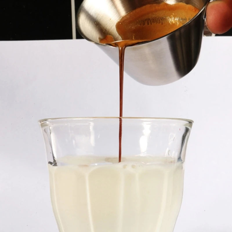 Stainless steel espresso cup 90ml with wooden handle for coffee enthusiasts gift.y5ga