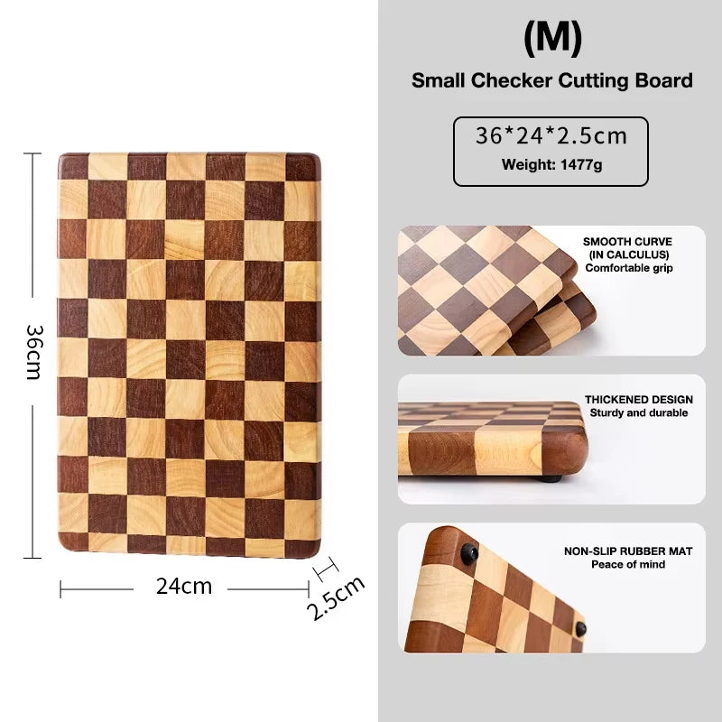 Wxcoo wood cutting board splicing checkerboard boards for kitchen counter cut fruit vegetable chopping gadget - m