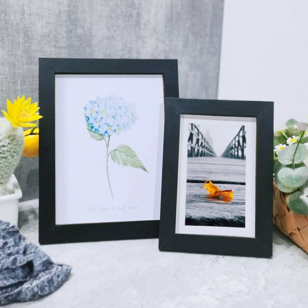 Retro wooden photo frame,10x15 15x20 20x25 a4 picture frame stand for pictures decor commemorative gift desktop - black