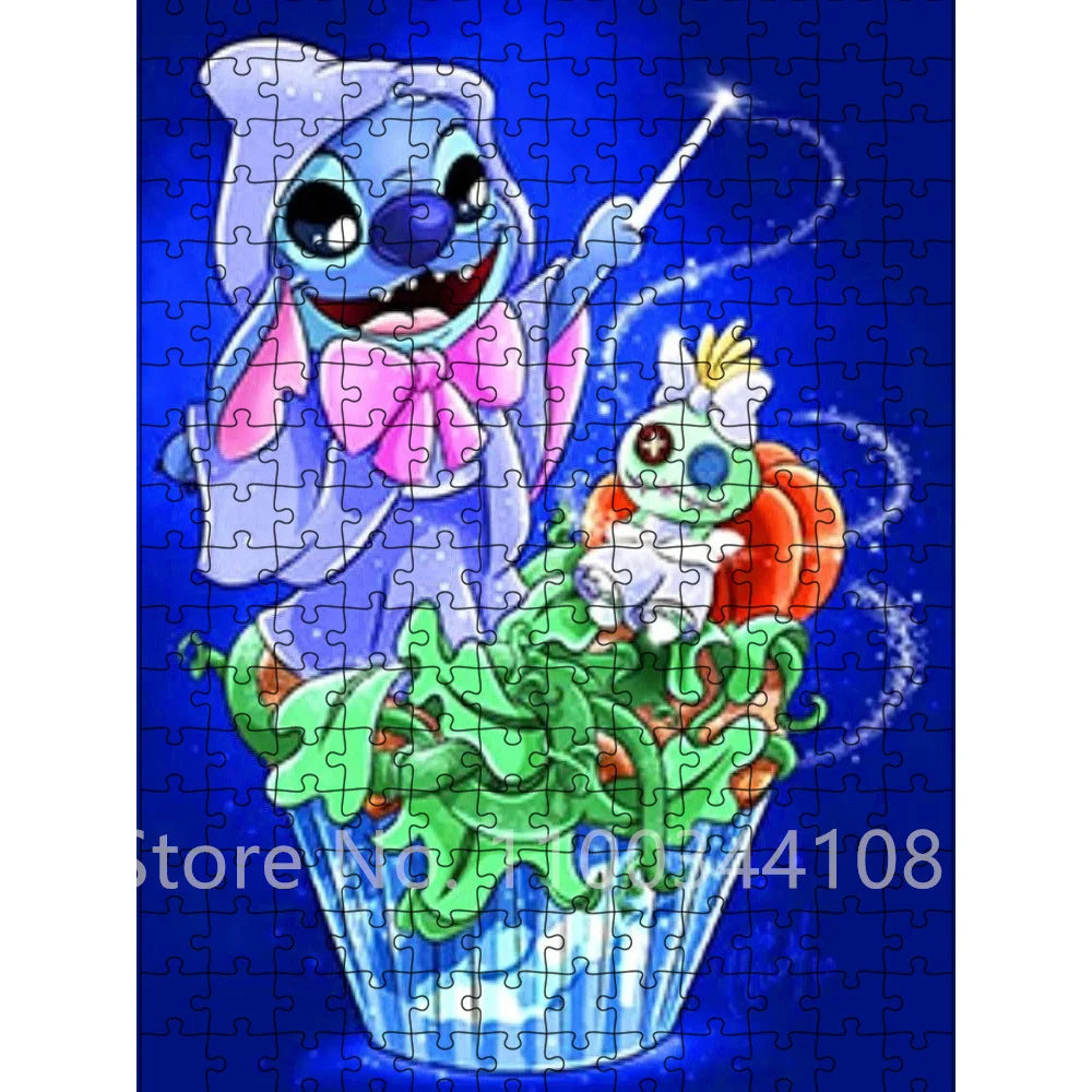 300/500/1000 pieces puzzle disney stitch cartoon jigsaw for adults kids educational toys diy gift decompressing game