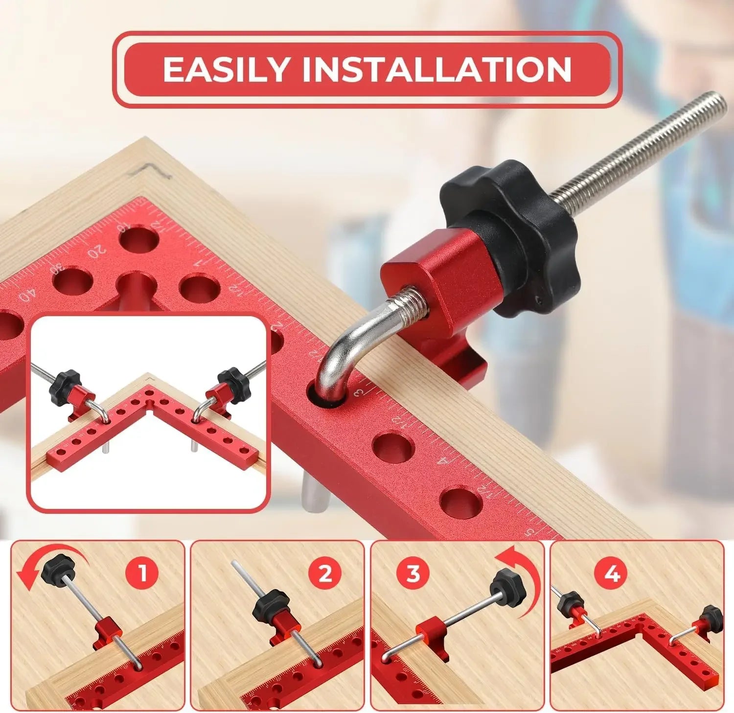 4pack 5.5’’x 5.5’’ 90° corner clamps aluminum alloy right angle for woodworking picture frames cabinets - united states