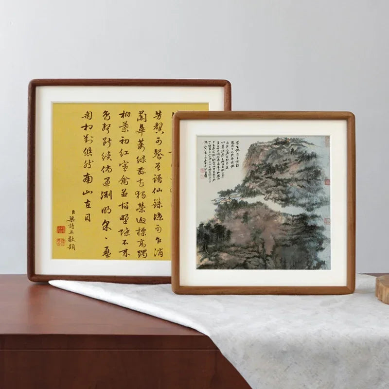 Solid wood picture frame decor honors certificate square high-grade black walnut photo gift 20x20 cm 25x25cm