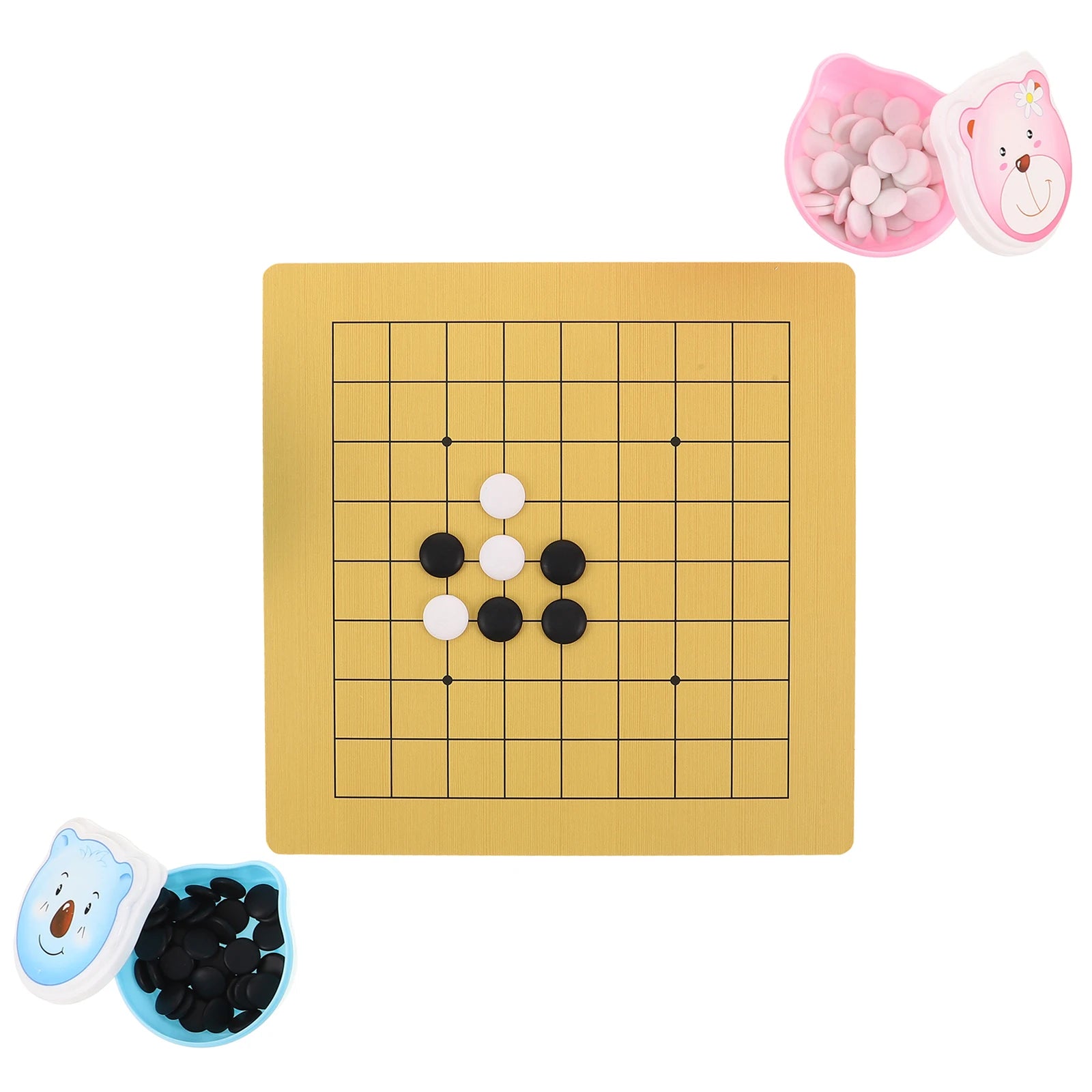 2 sets children’s go game set cartoon chessboard kids weiqi board lightweight portable learning toy unique chess