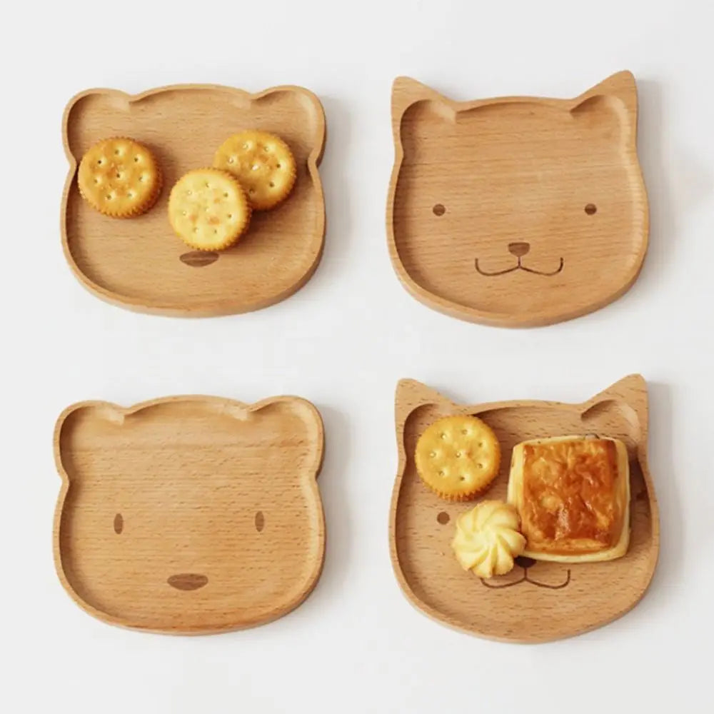 wood-plate-cute-cartoon-cat-bear-solid-wood-fruit-dishes-tea-tray-dessert-dinner-plate-tableware-for-serving-kids-baby