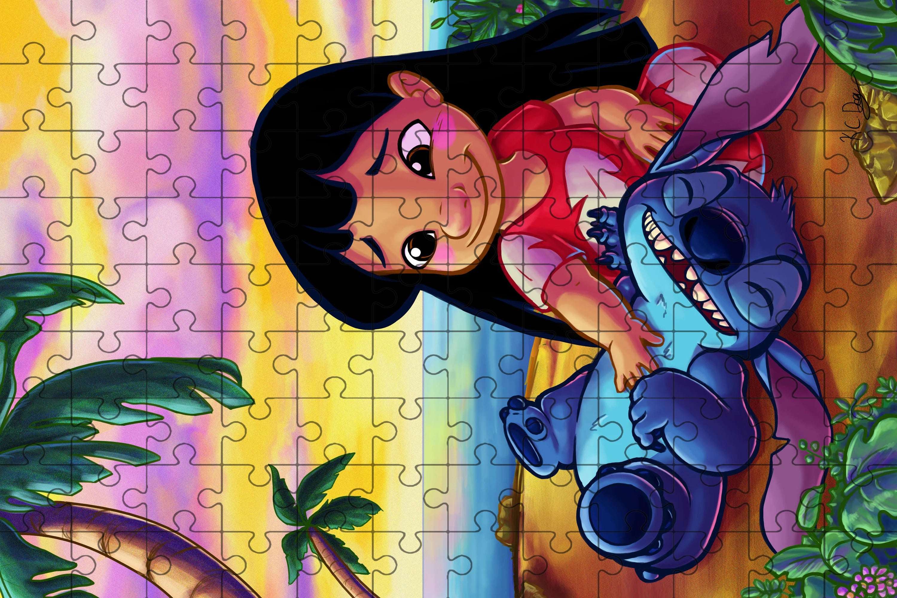 Disney stitch puzzle 108/200/300/500/1000 pieces game jigsaw toys gifts wooden high-quality floor puzzle - 108pieces-05