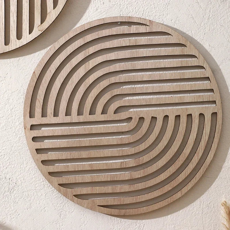 Carved wood hollow solid applique european style wooden background wall decoration home art pendant