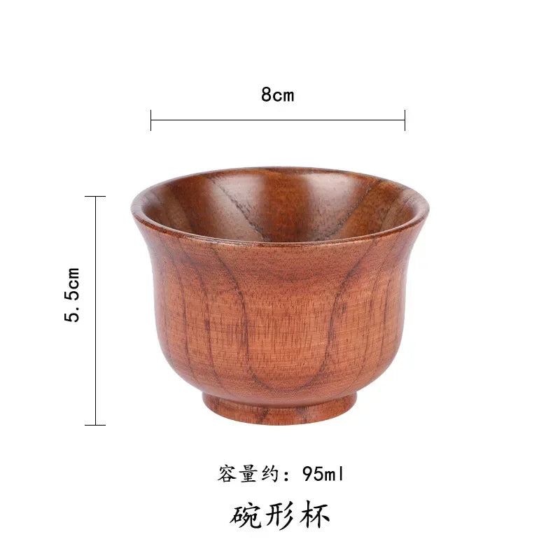 Wooden big belly cups handmade jujube wood handle beer tea coffee milk water cup kitchen bar drinkware for 1pc - bowl