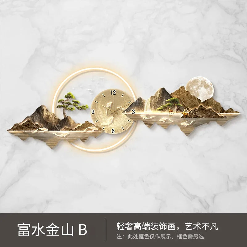 Large led wall clocks art mural luxury wooden restaurant nordic minimalist watch fashion relogio de parede room