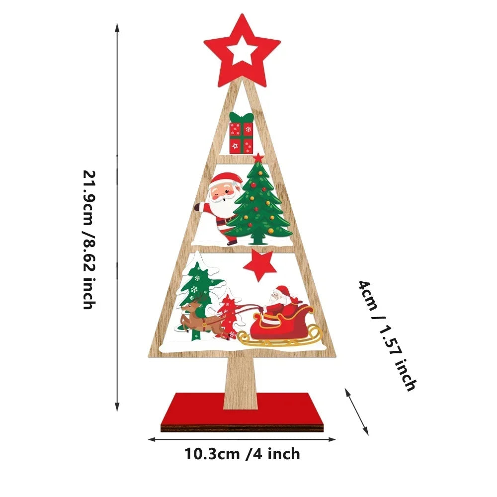 Holiday wooden decoration charming christmas party ornament tree compact tabletop - 0.6m / united states / style 1