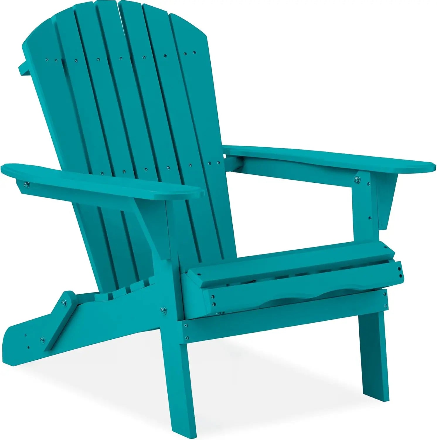 Folding adirondack chair outdoor wooden accent furniture fire pit lounge chairs for yard garden, - peacock blue