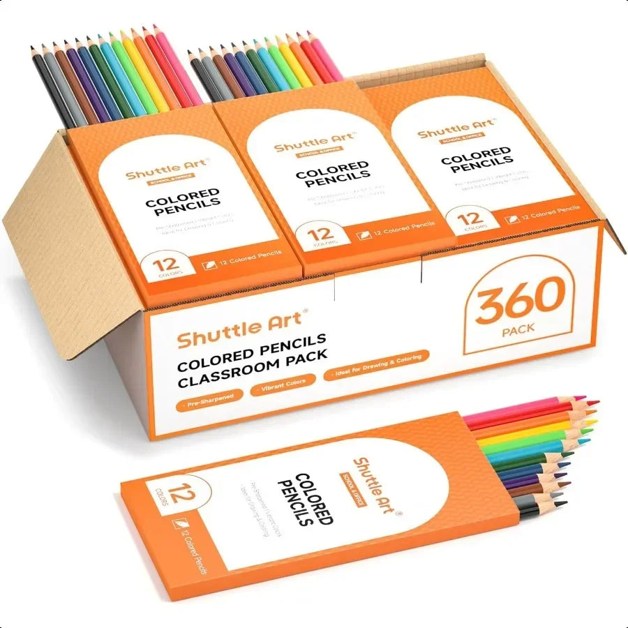 360 pcs colored pencils bulk 12 assorted colors pack of 30 breakresistant presharpened for school pli - united states