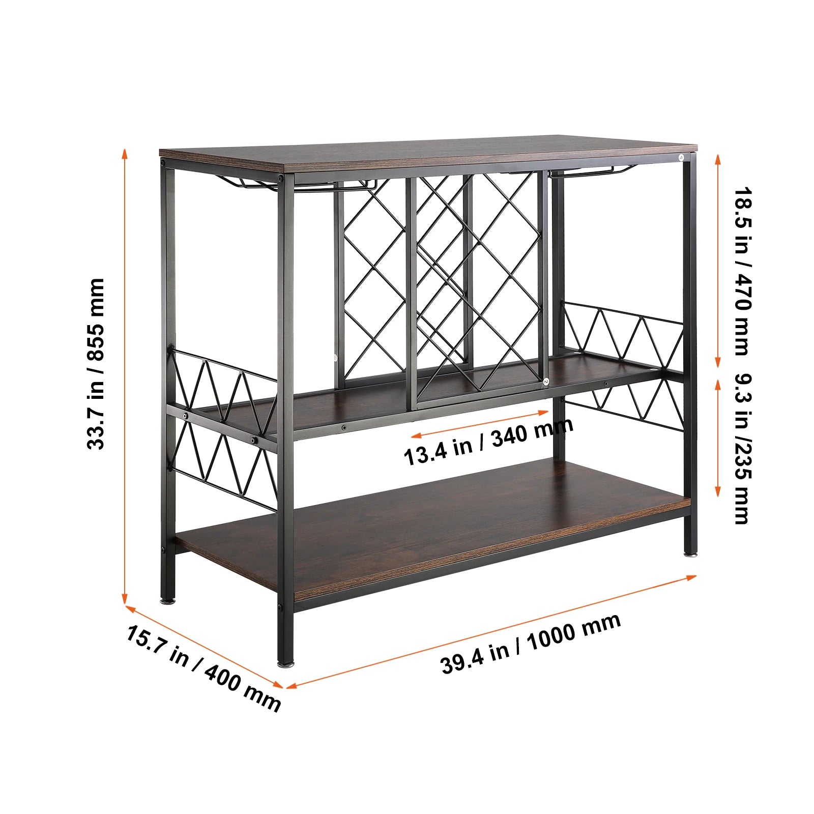Vevor wine bar cabinet table for liquor & glasses freestanding farmhouse wood natural - 39.4x34x15.7inch / spain - rack