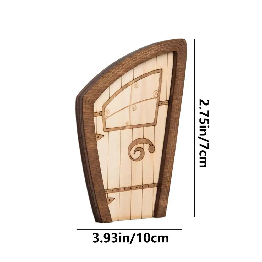 Wooden miniature fairy elfs door diy painting vintage decor dollhouse garden craft accessories doll house micros