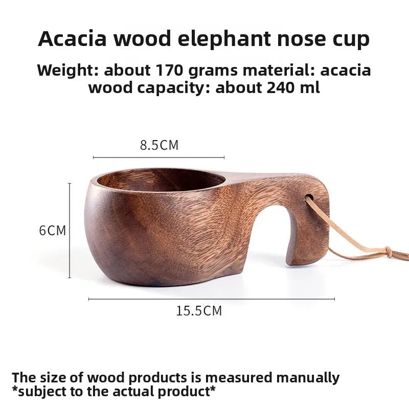 Wooden finland mug creative outdoor camping travel cup nordic style handmade milk coffee bar beer mugs - 6