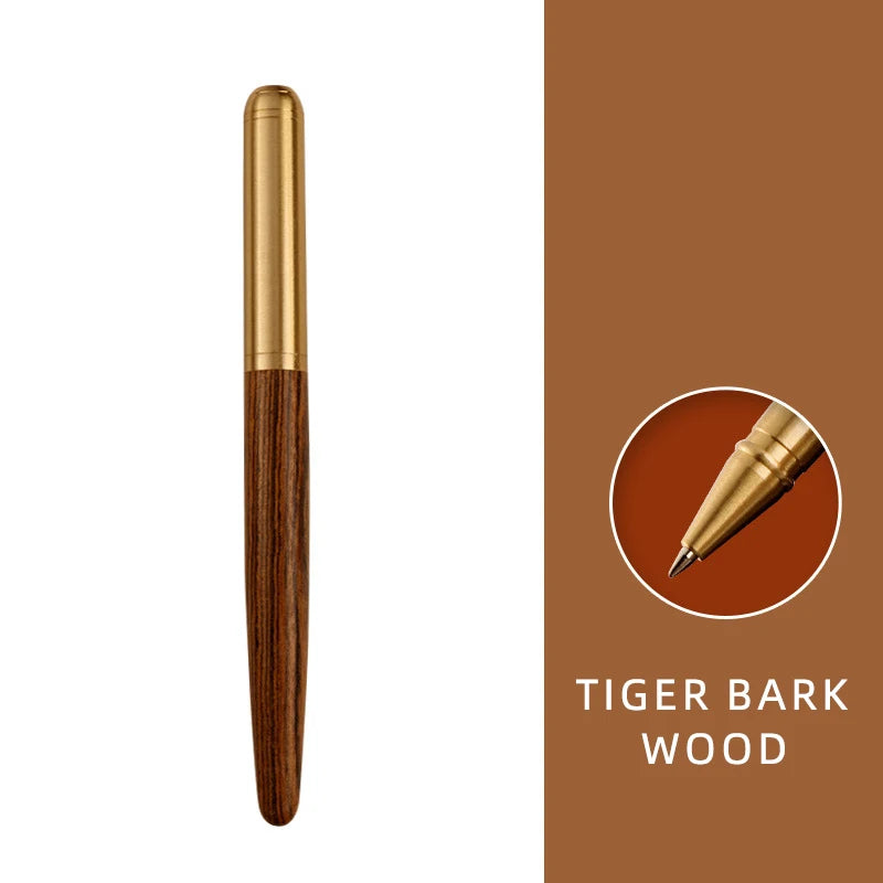 High quality natural sandalwood wood gel pen personalized logo tiger bark sour twig ebony body teacher gifts stationery