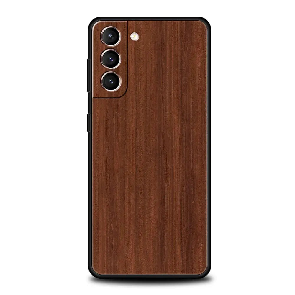 Carved wood case for samsung galaxy s22 s21 s20 ultra fe 5g s24 s9 s10 plus s23 s10e silicone phone cover shell black