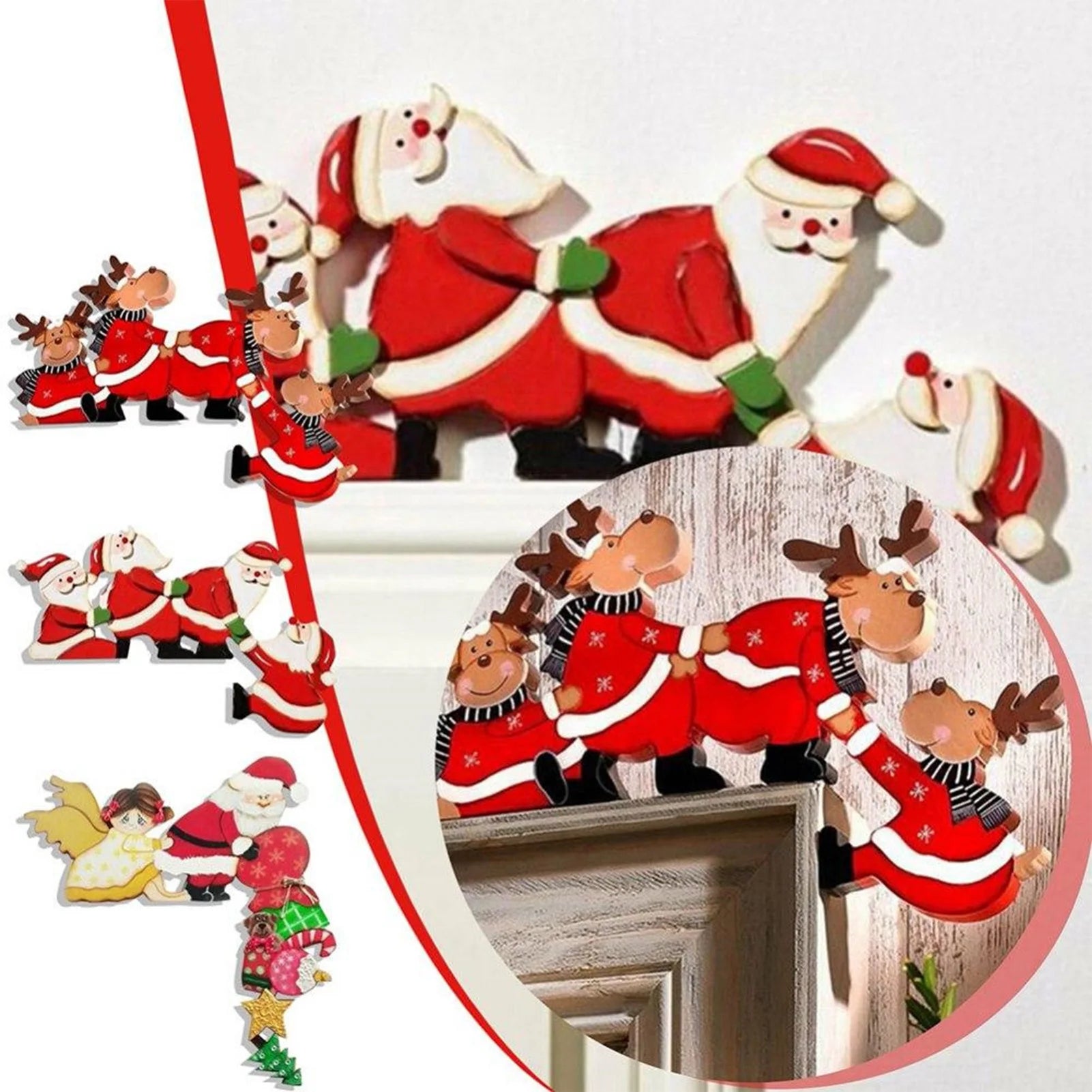 Christmas door wood decoration no fade home for frame