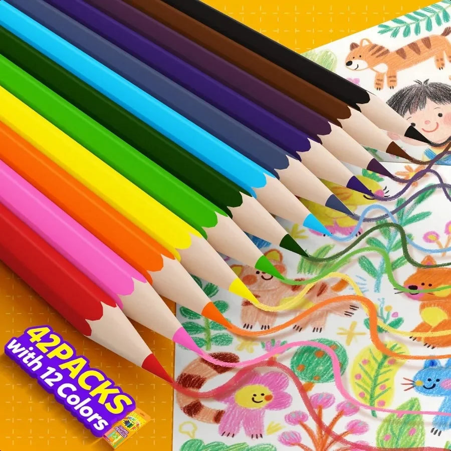504 count colored pencils for 42 packs presharpened color bulk 12 colors elementary preschool kindergarten back to scho