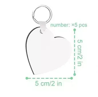 Free shipping 40pcs/lot wholesale custom wood mdf keychain sublimation blanks for gifts - heart - key chain