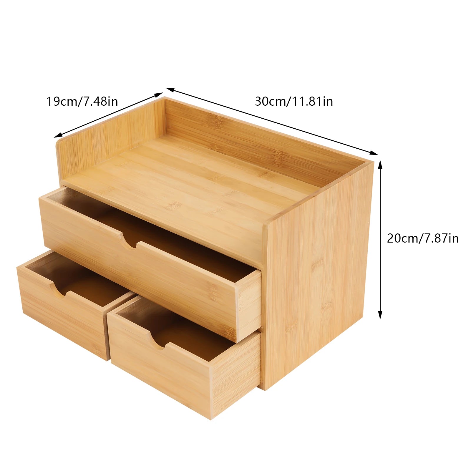 Desk organizer mini bamboo drawer desktop storage for office home toiletries no assembly required