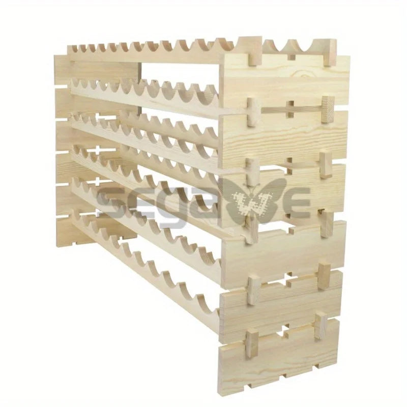 72 bottles wine rack holder stackable storage 6 tier solid wood display shelves - united states
