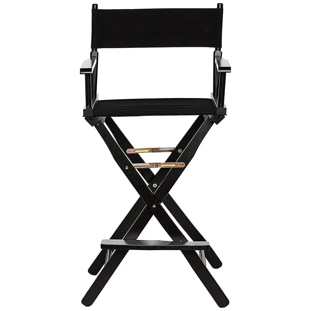 30’’ solid wood portable director’s chair with armrests and footrest easy assembly transport ideal home events