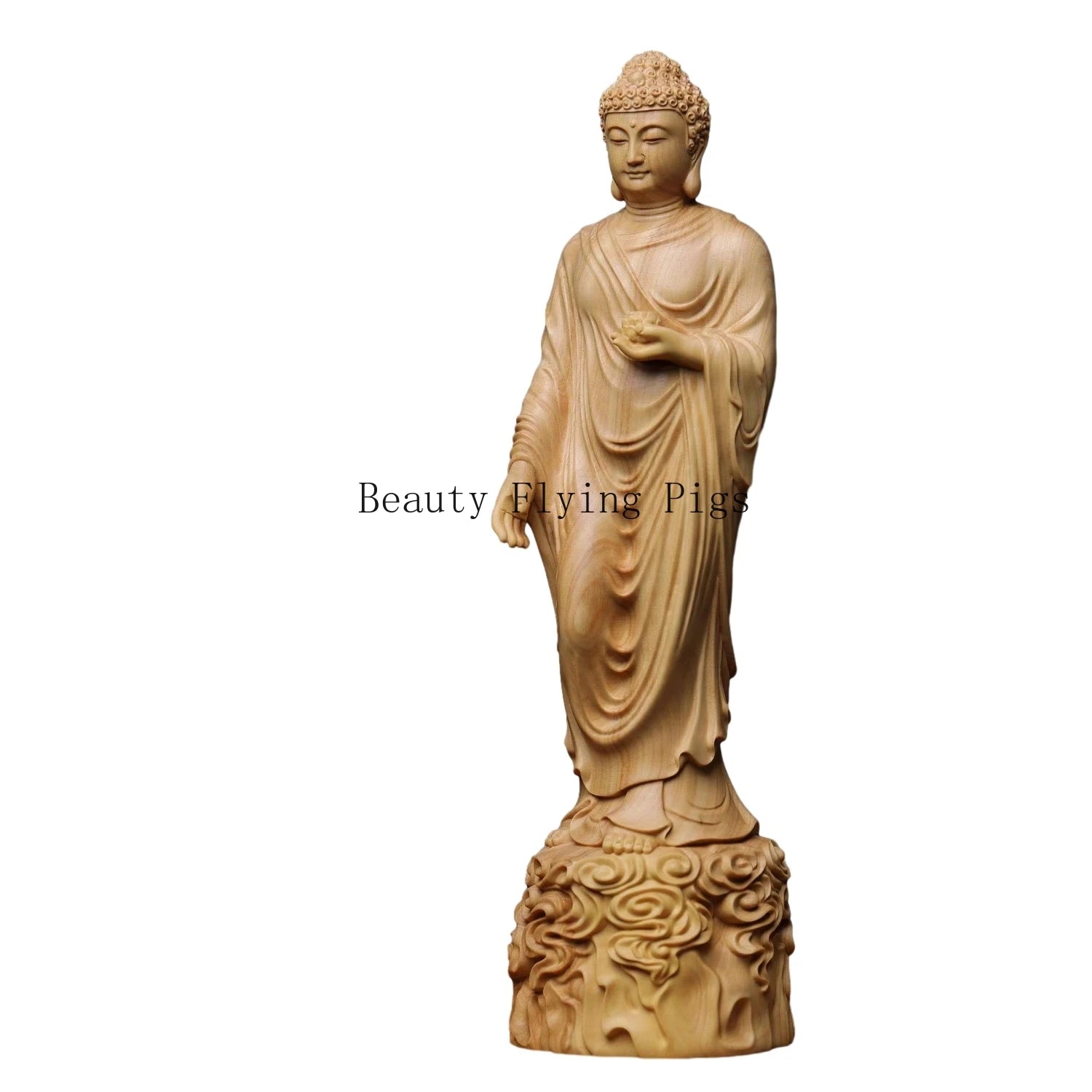 solid-wood-carving-amitabha-buddha-figurine-room-decor-statue-sculpture-art-crafts-ornament-buddhist-supply-home-decoration