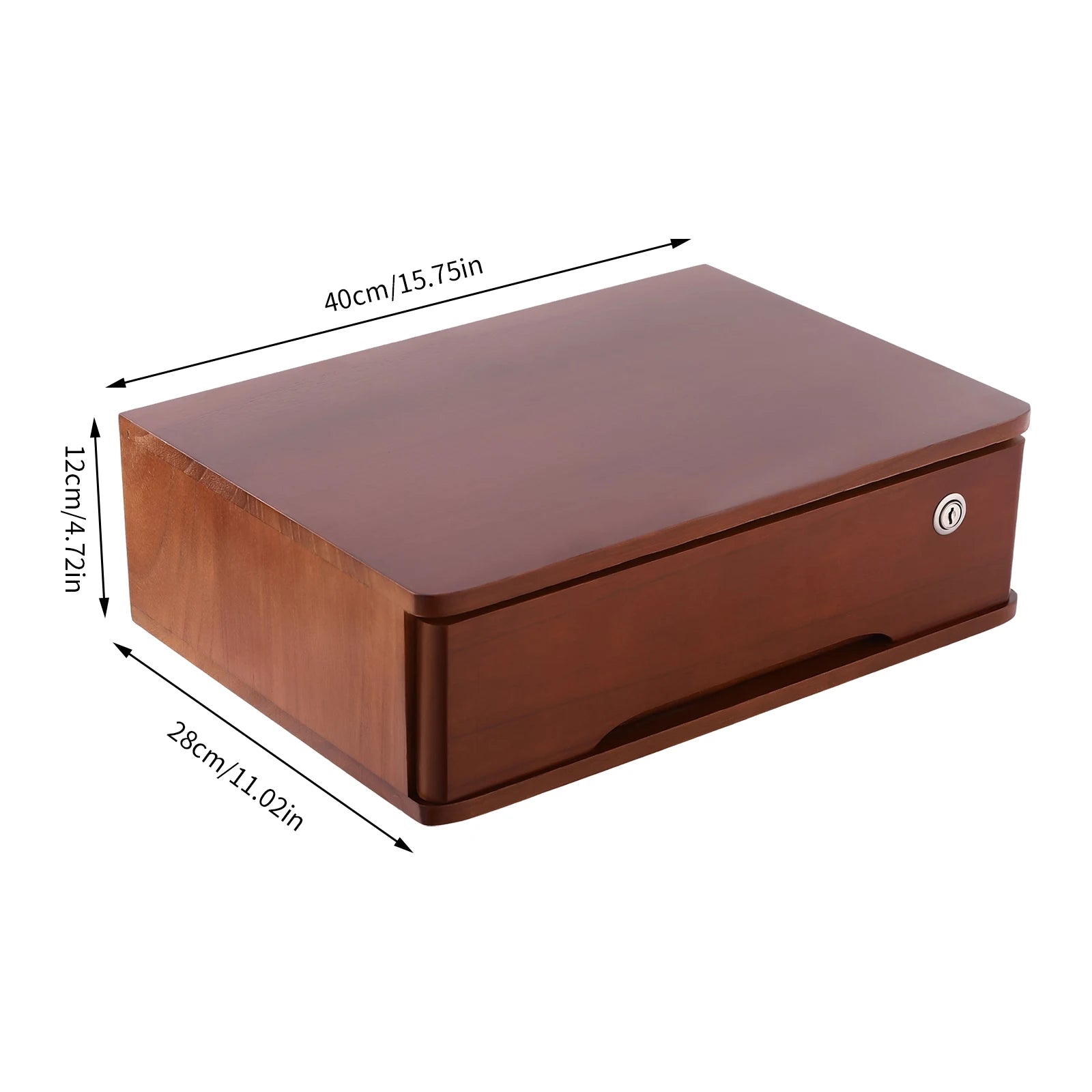 1/2/3 tier desktop storage box wooden drawer organizer with lockable drawers no assembly required - 1-tier walnut
