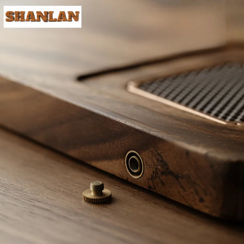 Walnut wood tray rectangle serving chaban chinese kung fu table tea tools coffeeware board drainage water storage